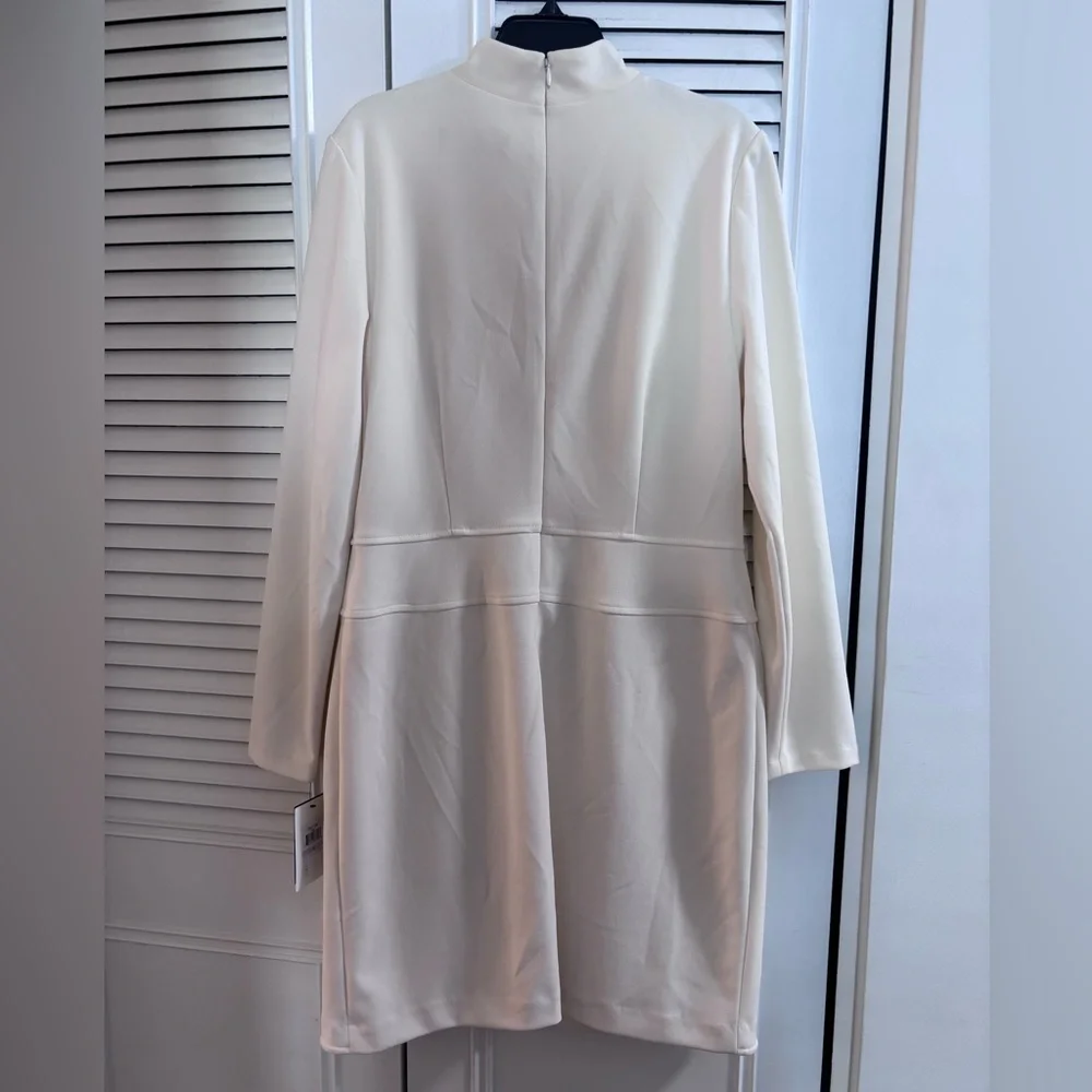 DKNY-NWT Women's Zip-Detail Mock-Neck Long-Sleeve Dress-0270